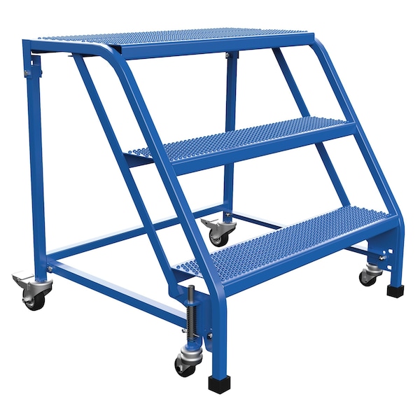 30 H Steel PW Ladder, Perforated, 3 Step, No Rail, 3 in Steps